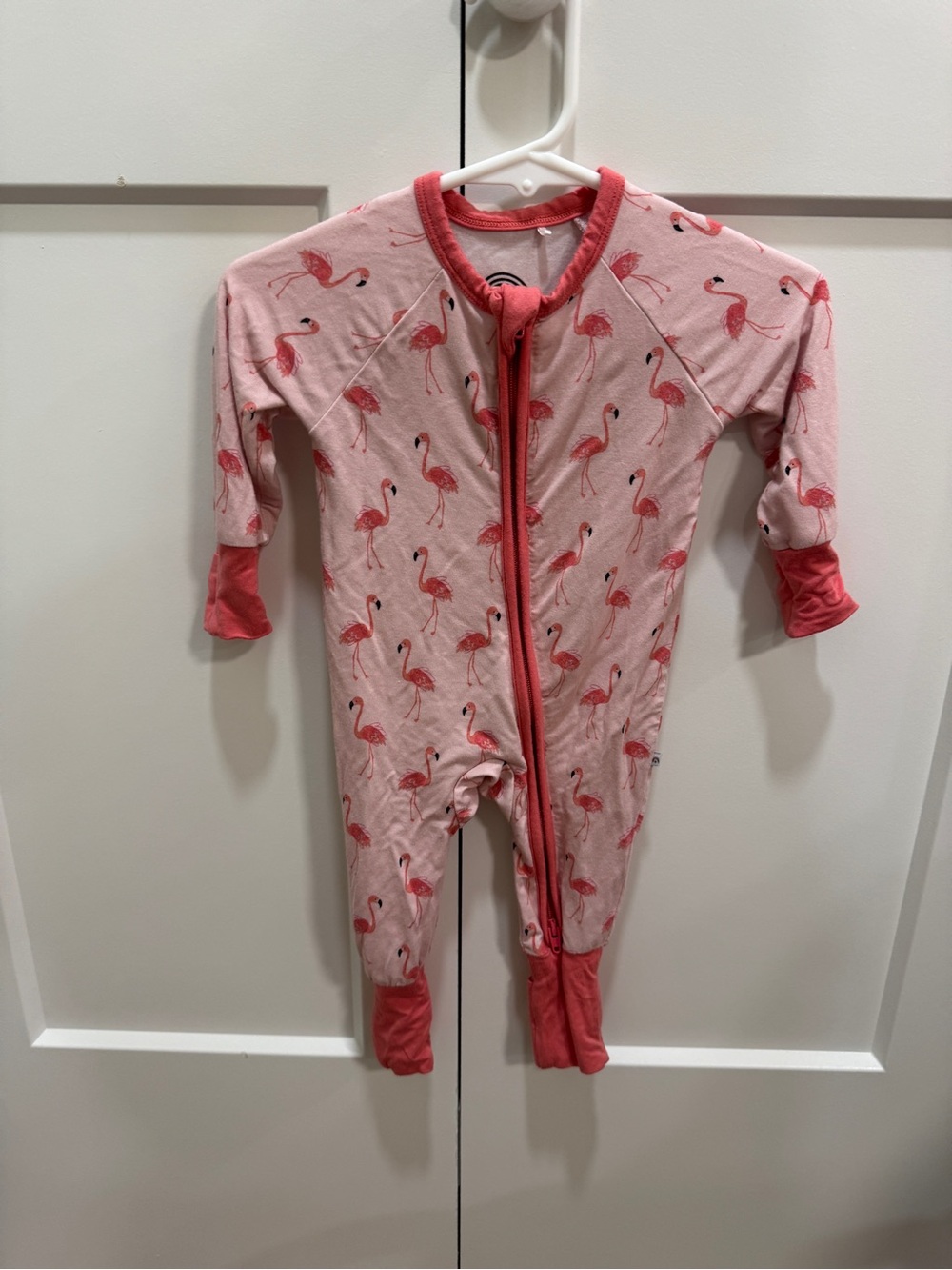 Pink Flamingo Print Kids One-Piece with Zip